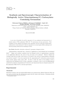 Synthesis and Spectroscopic Characterization of