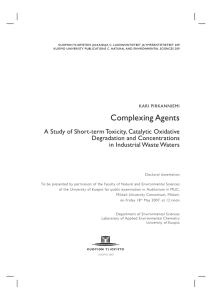 Complexing Agents - UEF Electronic Publications