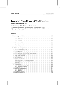 Potential Novel Uses of Thalidomide