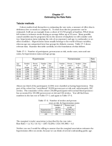 Chapter 17 Estimating the Rate Ratio Tabular methods