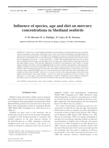 Influence of species, age and diet on mercury