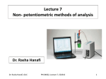 Lecture 7 Non- potentiometric methods of analysis