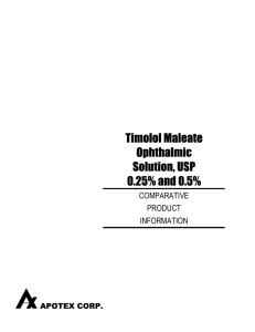 Timolol Maleate Ophthalmic Solution, USP 0.25% and 0.5%
