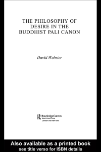 The Philosophy of Desire in The Buddhist Pali Canon