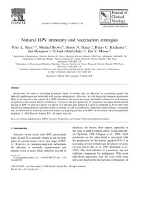 Natural HPV immunity and vaccination strategies