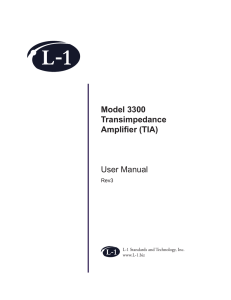 Model 3300 Transimpedance Amplifier (TIA) User Manual