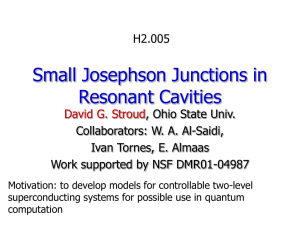 Small Josephson Junctions in Resonant Cavities