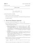 Quiz 4 1 Recurrence Relation Approach