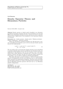Density Operator Theory and Elementary Particles