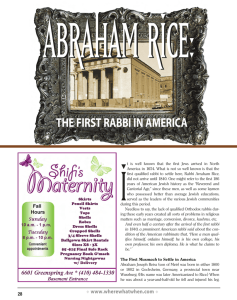 the first rabbi in america - Stevens Institute of Technology
