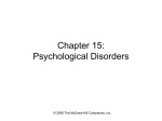 Chapter 15: Psychological Disorders