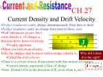 current density J