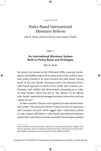 Rules- Based International Monetary Reform