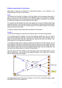 Distance measurement in Astronomy