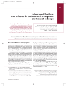 Nature-based Solutions: New Influence for