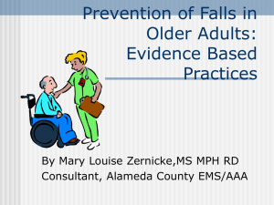 Preventing Falls For Sixty-plus Adults