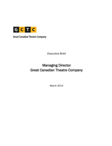 Managing Director Great Canadian Theatre Company