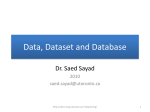 Data, Dataset and Database