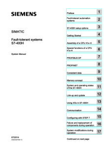 S7-400H SIMATIC Fault-tolerant systems S7-400H