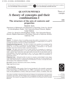 A theory of concepts and their combinations I