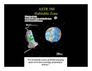 ASTR 380 Habitable Zone
