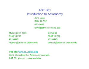 AST 301 Introduction to Astronomy