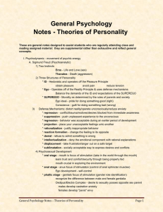 General Psychology Notes - Theories of Personality