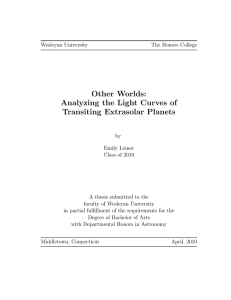 Other Worlds: Analyzing the Light Curves of