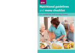 Nutritional guidelines and menu checklist