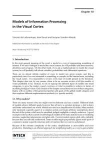 Models of Information Processing in the Visual Cortex