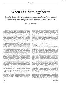 When Did Virology Start? - American Society for Microbiology