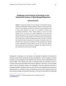 Challenges and Promises of Sociology in the Twenty