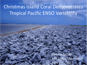 Christmas Island Coral Demonstrates Tropical Pacific ENSO Variability