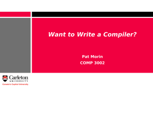 Want to Write a Compiler?