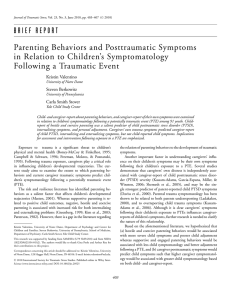 Parenting behaviors and posttraumatic symptoms in relation to