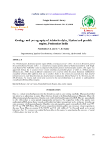 Geology and petrography of Adolerite dyke, Hyderabad granitic