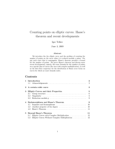 Counting points on elliptic curves: Hasse`s theorem and recent