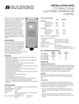 INSTALLATION DATA ETC SINGLE STaGE ELECTroNIC