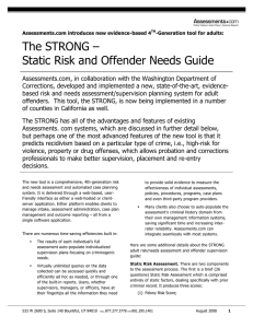 The STRONG – Static Risk and Offender Needs