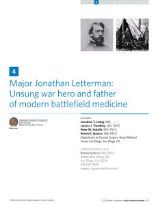 Major Jonathan Letterman: Unsung war hero and father of modern