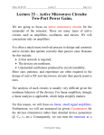 Lecture 33 – Active Microwave Circuits: Two