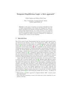Temporal Equilibrium Logic: a first approach