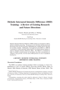 Dichotic Interaural Intensity Difference (DIID) training