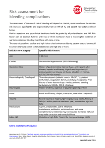 Risk of bleeding complications