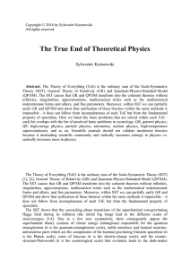 The True End of Theoretical Physics