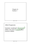 Allele Frequencies Scientists wondered if ______