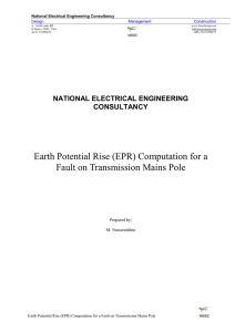 Earth Potential Rise (EPR) Computation for a Fault on