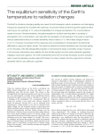 The equilibrium sensitivity of the Earth`s temperature to radiation