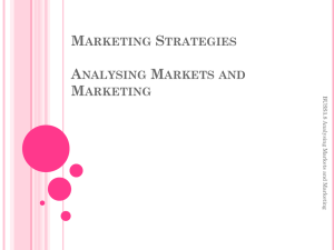 Marketing Strategies Analysing Markets and Marketing