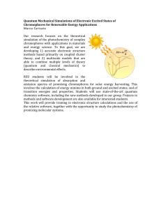 Quantum Mechanical Simulations of Electronic Excited States of